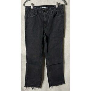 Dollhouse Womens High Waist Kickboot Cropped Jeans Black Pockets Denim Juniors 9